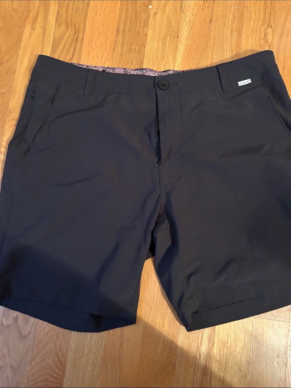 7 Diamonds Men's Black Flat Front Shorts